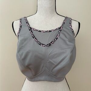 NEW Glamorise Sports Bra Cami Wire-Free Grey Pink New Without Tags Plus Size